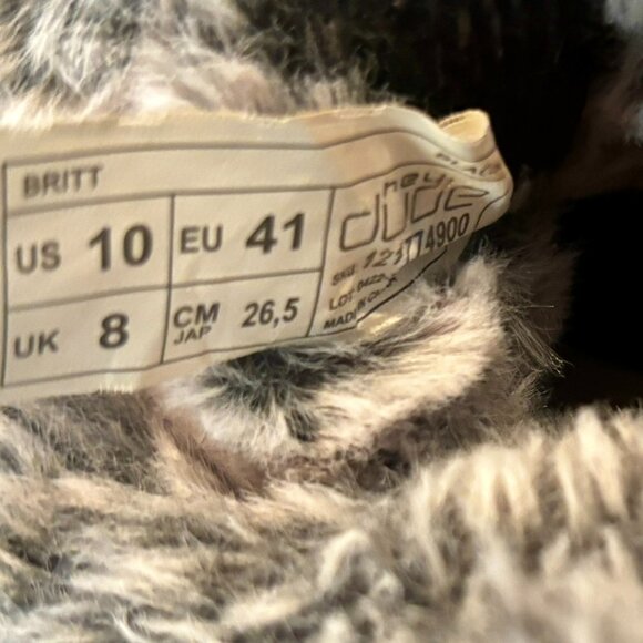 ~~Hey Dude Britt Navy Blue Gray Faux Fur Womens US10 Casual Cozy #121774900 - Picture 7 of 7